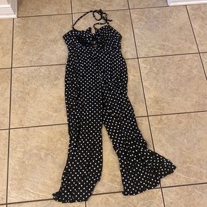 Nasty Gal Polka Dot Strappy Jumpsuit Size 12 UK, 8 US